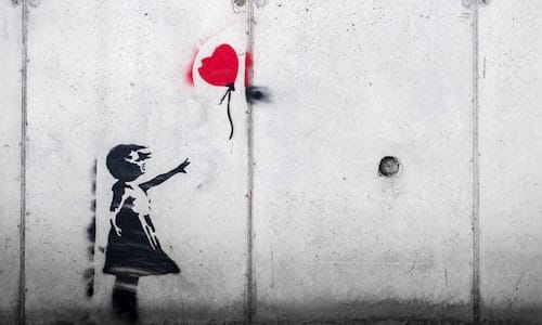 Girl with heart balloon Girl with heart balloon